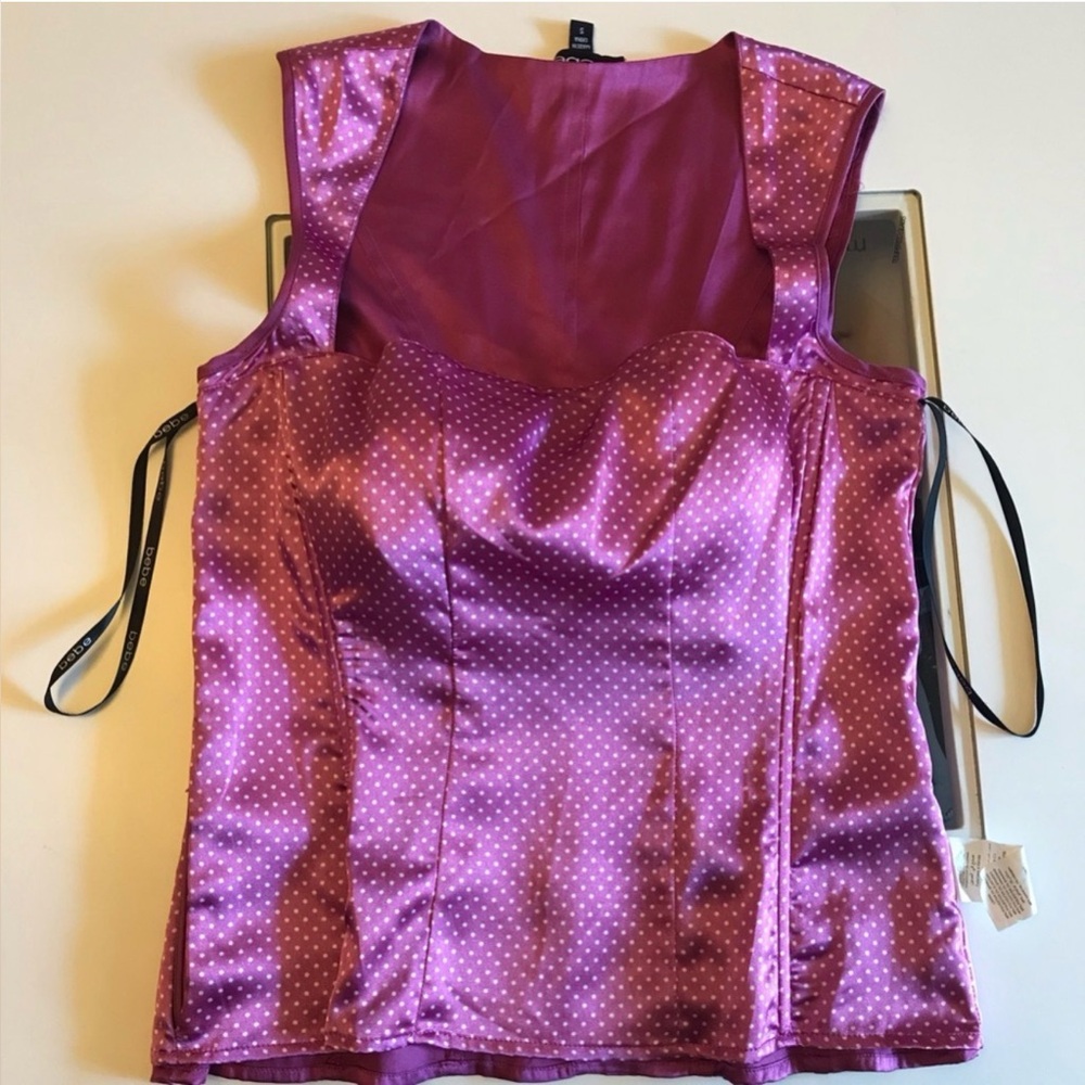 bebe Purple Satin Corset Top - Picture 5 of 11
